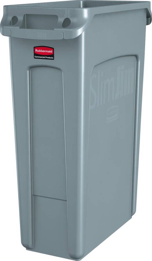 Merkloos Rubbermaid afvalcontainer Slim Jim 87 liter grijs