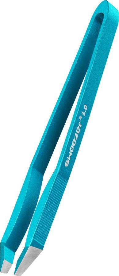 Rubis Switzerland Sweezer 2.0 Ultralicht aluminium epileer pincet voor wenkbrauwen met handgemaakte schuine punt blauw