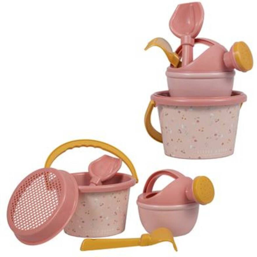 Rubo Toys Little Dutch Strandset Zandspeelset Gieter Schep en Hark Flowers and butterflies Vanaf 1 jaar