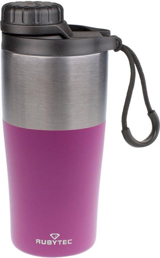 Rubytec Shira Bigshot Vacuüm Drinkfles 350 ml Waterfles RVS Drinkfles Thermosbeker Handige Drinktuit Thermosfles Urenlang Koud of Warm Drinken Lekvrij BPA-vrij Fuchsia