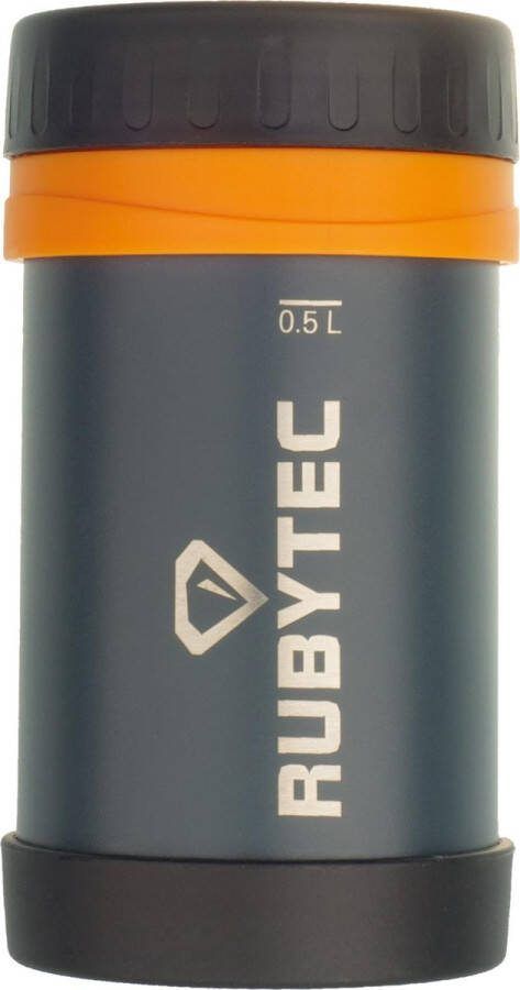 Rubytec Shira Food Container 500 ml Drinkfles Lunchbox Lekvrije Drinkdop Urenlang Koud of Warm Dubbelwandig Roestvrijstaal Donkergrijs