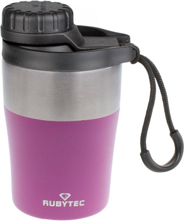 Rubytec Shira Hotshot Vacuüm Drinkfles 200 ml Waterfles RVS Drinkfles Thermosbeker Handige Drinktuit Thermosfles Urenlang Koud of Warm Drinken Lekvrij Fuchsia