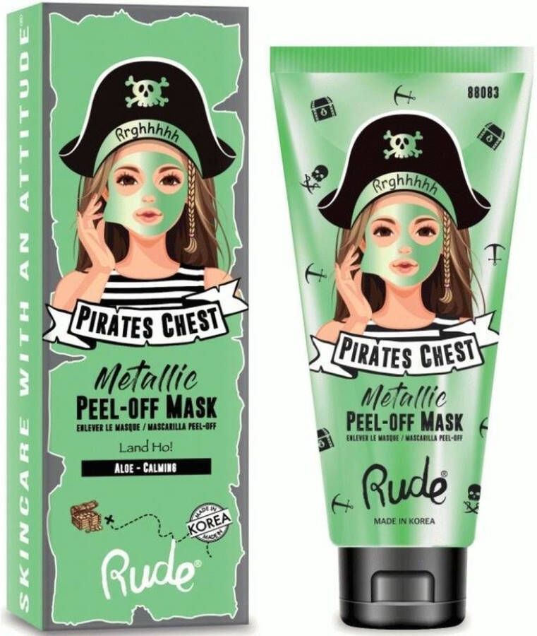 Rude Cosmetics Pirates Chest Peel-Off Mask Land Ho! Gezichtsmasker Aloe Calming 60 ml
