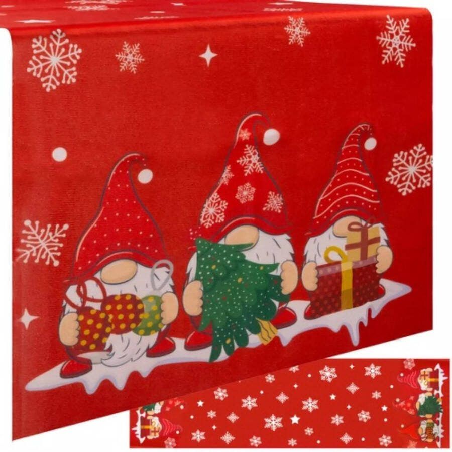 Ruhhy Feestelijke Tafelloper met Kabouterpatroon Perfect voor Kerst