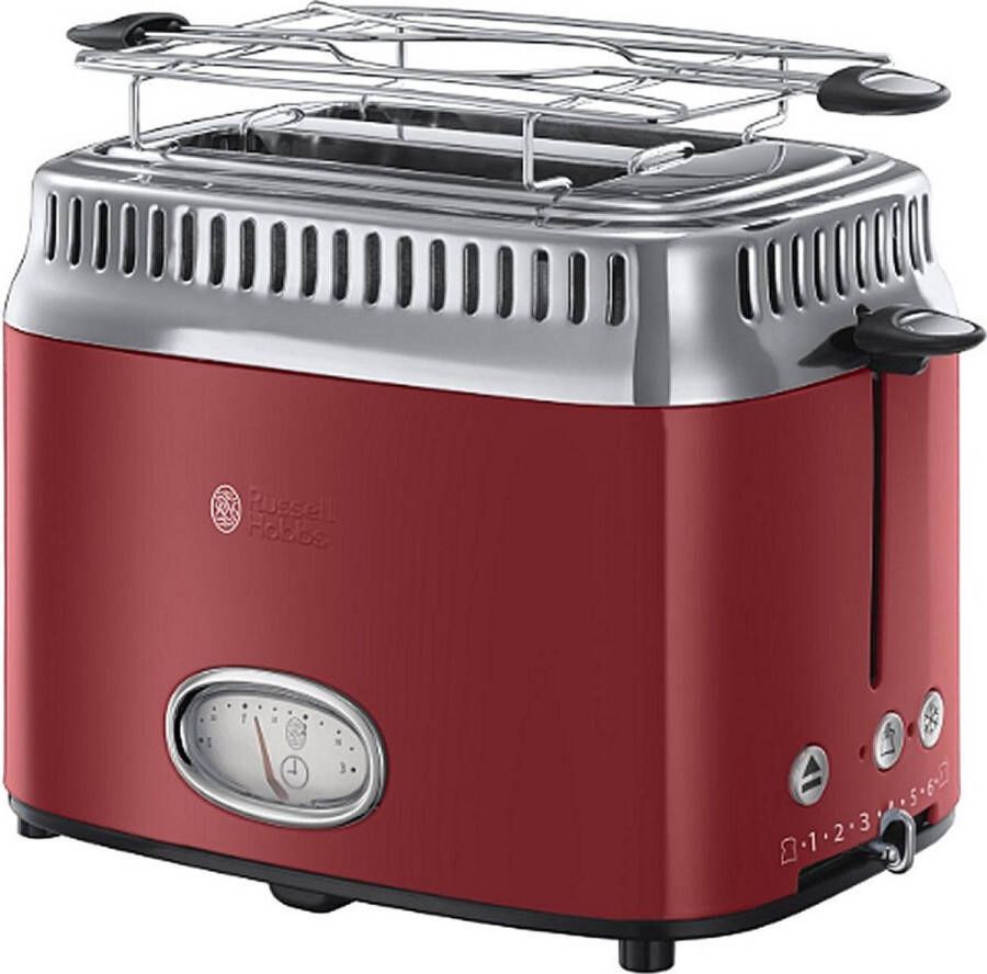 Russell Hobbs Toaster Retro Ribbon Red 21680-56 | Broodroosters | Keuken&Koken Keukenapparaten | 21680-56