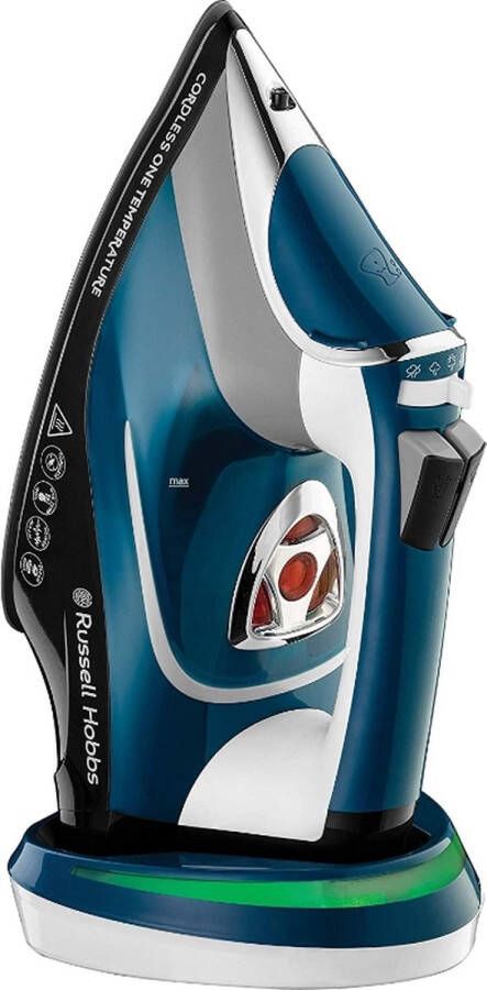 Russell Hobbs Cordless One Temperature Stoomstrijkijzer Keramische zoolplaat 2600 W Zwart Blauw Wit