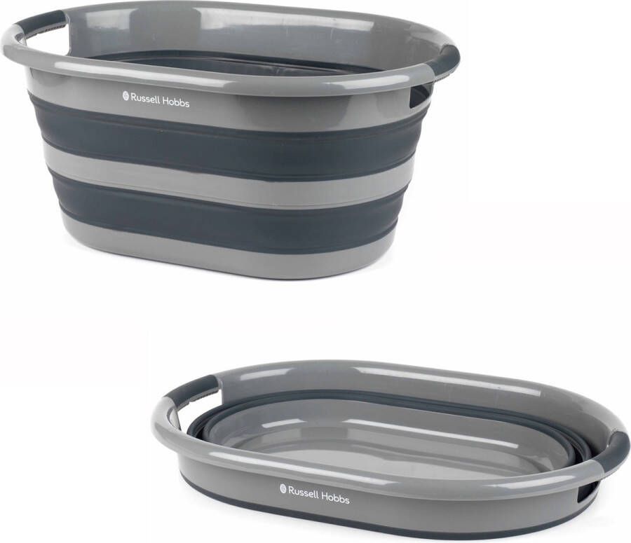Russell Hobbs inklapbare wasserette wasmand inklapbaar bubbelbad Ovaal 27L grijs