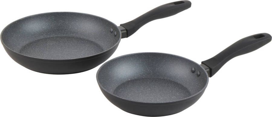 Russell Hobbs Metallic Marble Koekenpannenset – 2-Delig – Kookpannenset – 20 24 cm – Antiaanbaklaag –