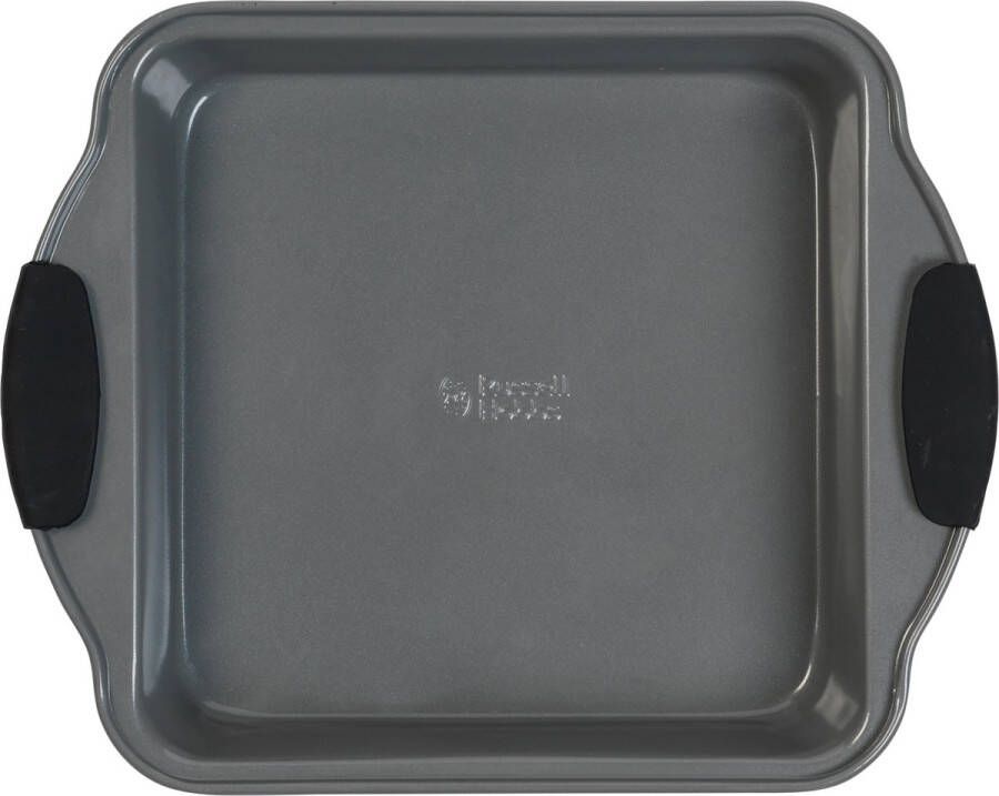 Russell Hobbs Square Baking Pan 27 cm geparelliseerde Non-Stick siliconen handvatten grijs