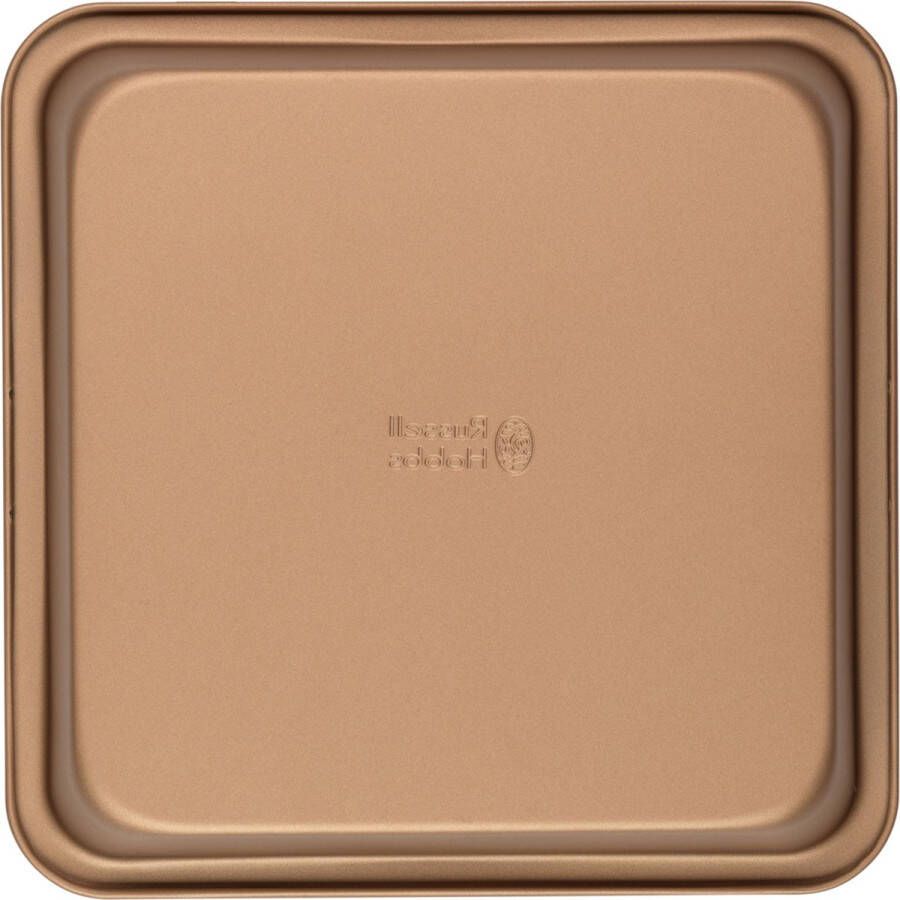 Russell Hobbs Square Roasting Baking Pan Tin Non-Stick 22 cm Carbon Steel Gold