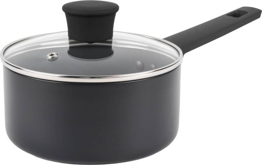 Russell Hobbs Steelpan 18 cm met deksel Geschikt voor Inductie Grote sauspan met antiaanbaklaag Shield Collectie