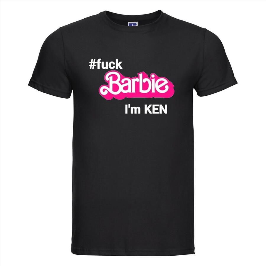 Russell Barbie Ken T-shirt Grappige tekst T-shirt tekst Feest Shirt Tshirt Zwart Shirt Barbie Ken Feest Party Carnaval Maat L