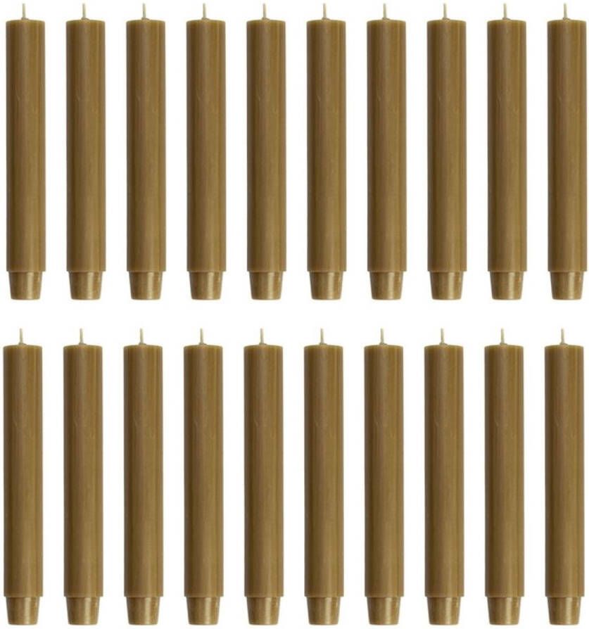 Rustik Lys chique mooie dinerkaarsen pak van 20 stuks 2.6 x 18 cm in de kleur Muskaat