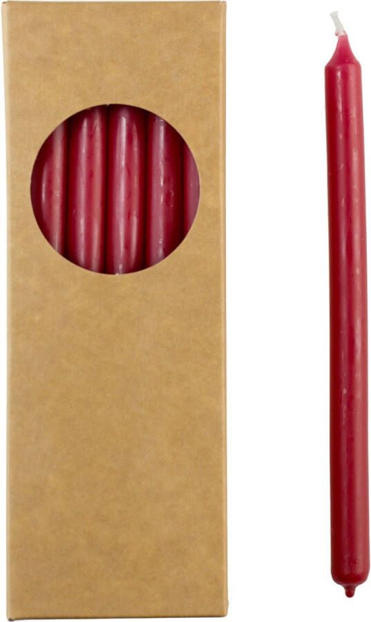 Rustik Lys Lange dunne potloodkaarsen (set van 20 1.2 x 17.5cm) Antiek Rood