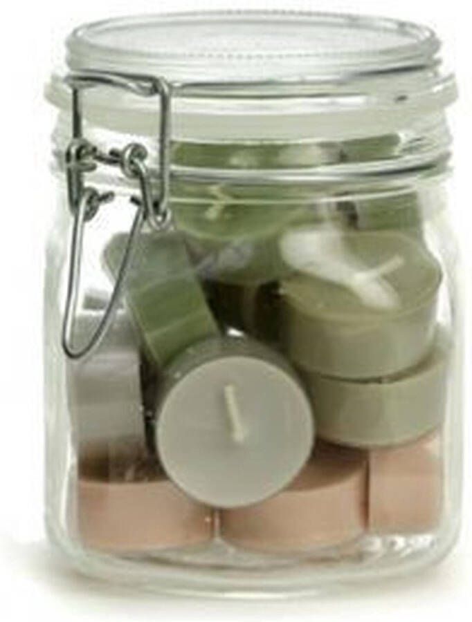 Rustik Lys Weckpot theelichtjes thyme eucalyptus blossom & linnen 22 stuks