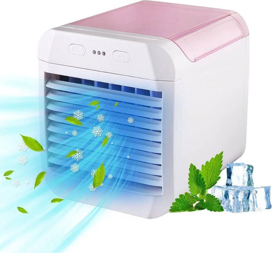 ‎Ruutcasy Mobiele Airco Zonder Afvoer Mobiele Aircooler Draagbaar Mobiele Airco voor Slaapkamer met 3 snelheden- Wit en Roze