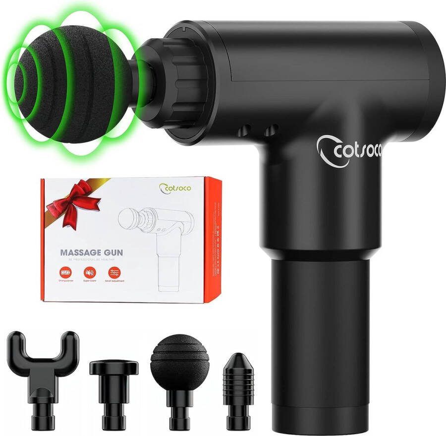 RYBOZEN Massage Gun Massagepistool Massageapparaat 4 Opzetstukken 6 Snelheden Relax Massage Apparaat