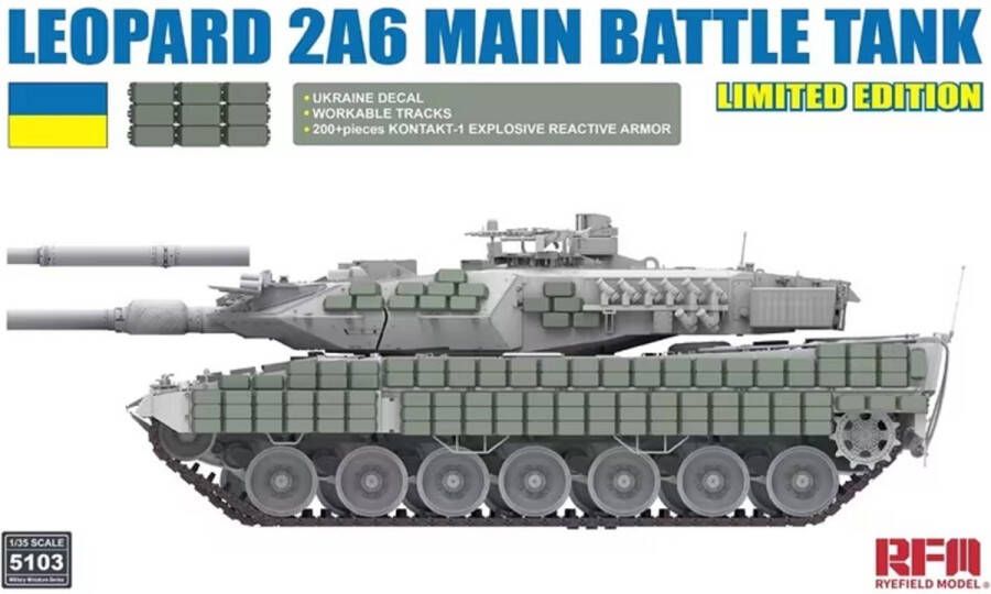 Rye Field Model 1:35 5103 Leopard 2A6 Main Battle Tank Limited Edition Plastic Modelbouwpakket