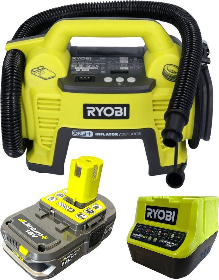 Ryobi R18I-0 Compressor 18 V 10 34 bar druk ( 5133001834 ) Solo zonder batterij zonder lader