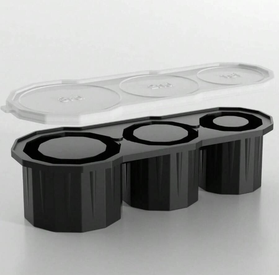 S&E Siliconen IJsblokjesvorm met Deksel Herbruikbare Holle Cilinder IJsblokjes voor Stanley Cup Thermos Drinkfles Perfecte IJsblokken voor Drinkbekers en Vriezers Zwart