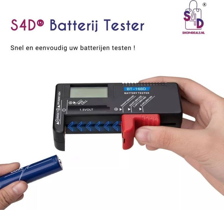 S4D Batterijtester Batterij Tester Digitaal Accu Tester Snel en eenvoudig uw batterijen testen !