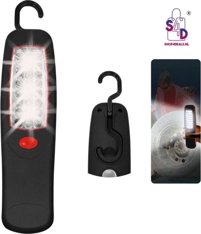 S4D Draagbare Inspectielamp Looplamp Werklamp 24x LED'S Sterk LED Verlichting Draaibaar Ophanghaak Magneet Veel Licht En Lekker Compact