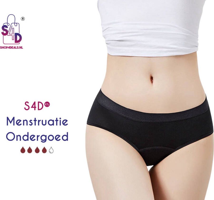 S4D Menstruatie Ondergoed Period Underwear Menstruatie Slip Wasbaar Maandverband 4 Laags Bescherming Superieure Absorptievermogen Maat S