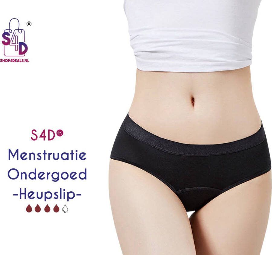 S4D Menstruatie Ondergoed Period Underwear Menstruatie Slip Wasbaar Maandverband 4 Laags Bescherming Superieure Absorptievermogen Maat L