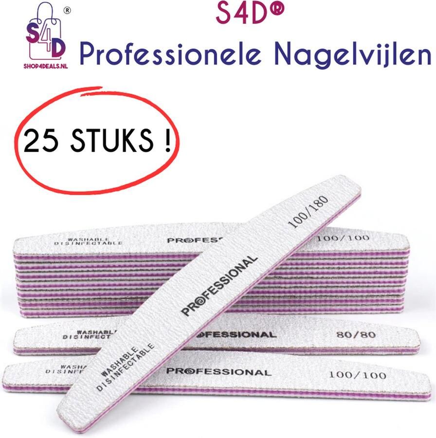 S4D Nagelvijlen 100 180 Nagelvijlen set Professionele Nagelvijlen 25 STUKS !