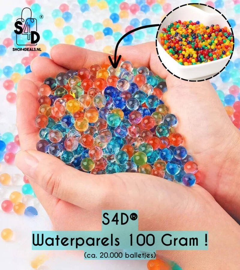 S4D Waterparels Decoratie Waterballetjes Water Beads 100 Gram ! Multikleur