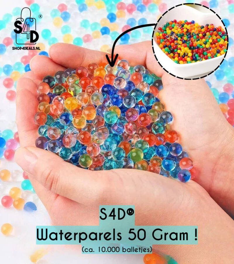 S4D Waterparels Decoratie Waterballetjes Water Beads 50 Gram ! Multikleur