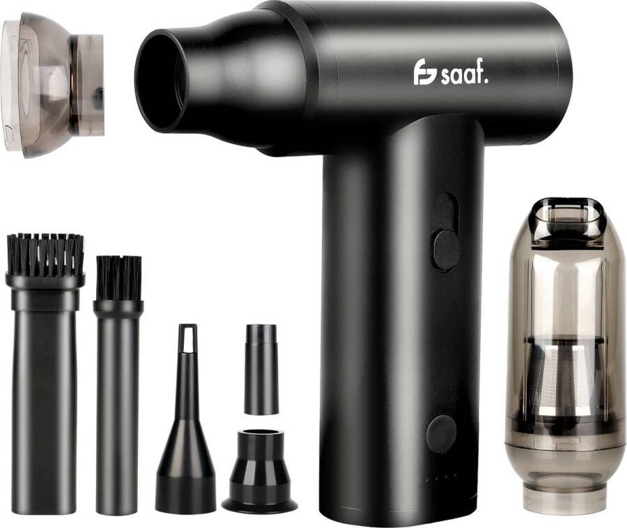 Saaf G10 2-in-1 Air Duster & Kruimeldief 10-delige Set 110.000 RPM Auto Stofzuiger Handstofzuiger Snoerloos & Oplaadbaar