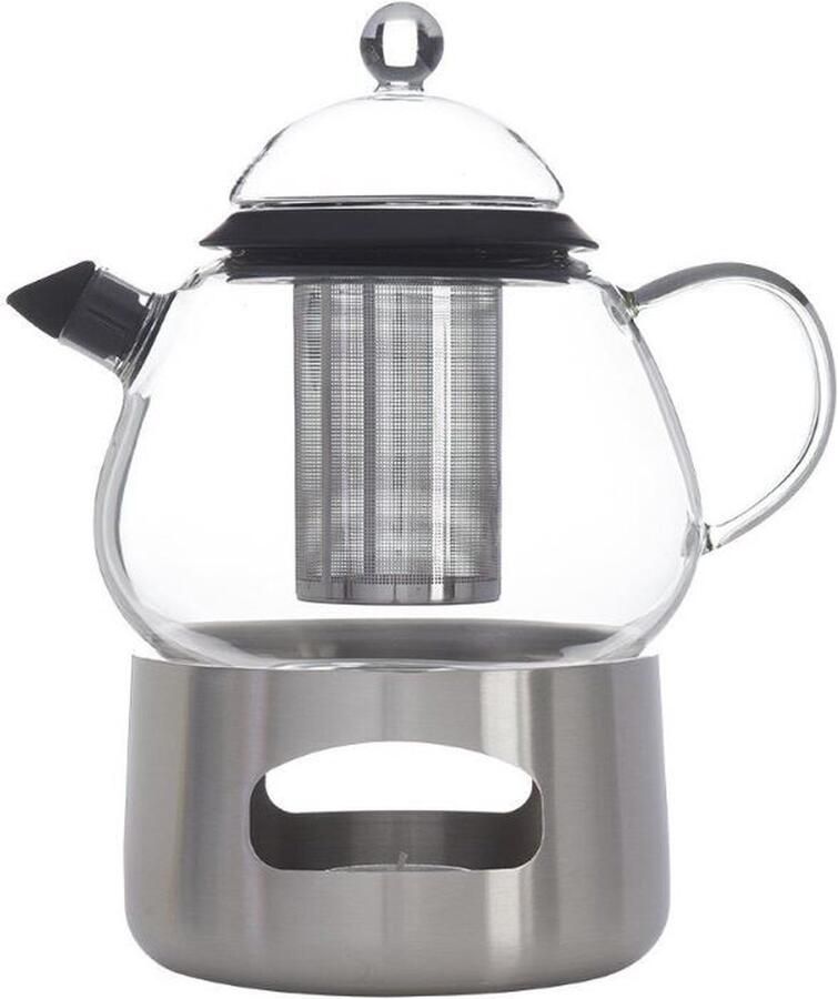 Sabatier Theepot met warmhouder en filter roestvrij staal 1200 ml