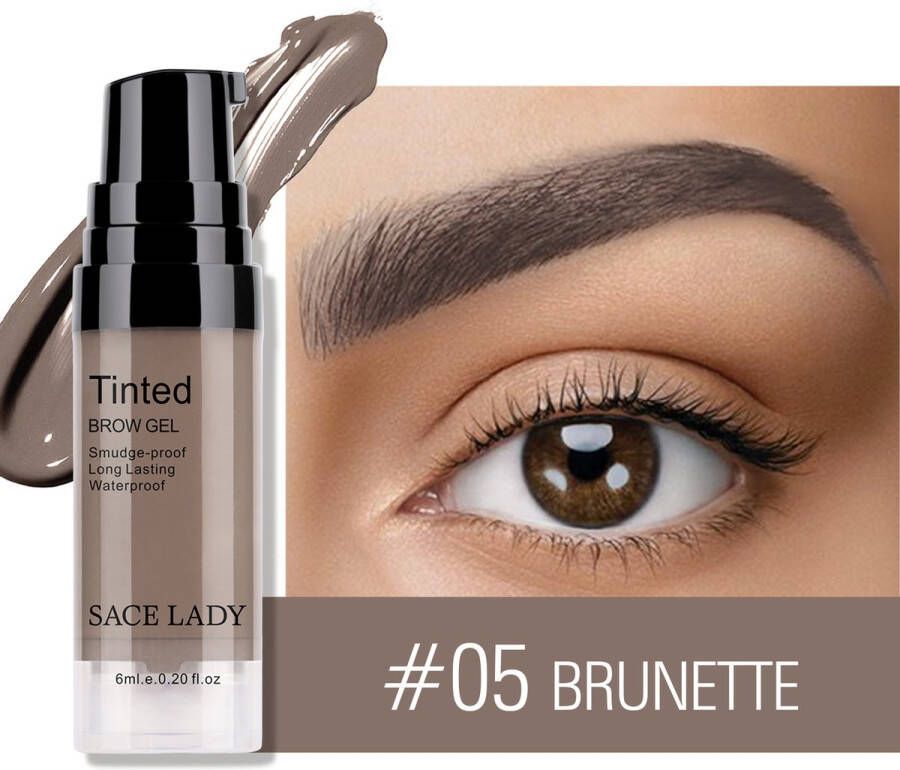 Sace Lady Tattoo Brow Peel-Off Gel Brow Gel Wenkbrauw Gel Mascara – Brunette #05 – Assortiment Het Gemak