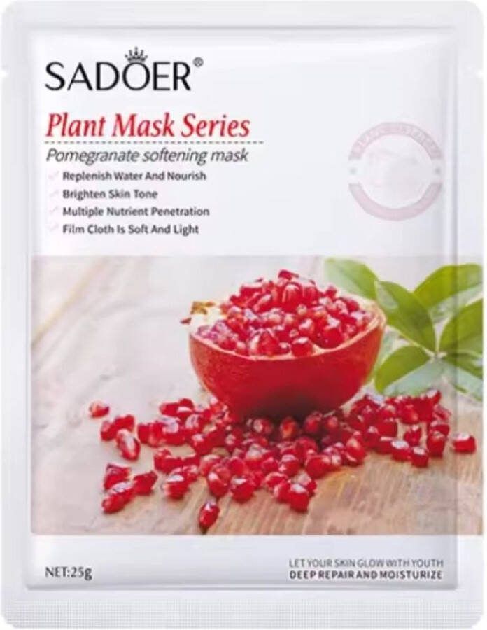 Sadoer Granaatappel verzachtend gezichtsmasker set 20 stuks