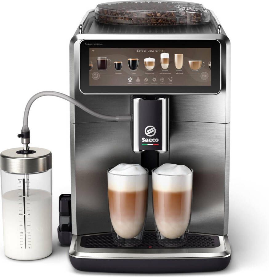 Saeco Philips Xelsis Suprema SM8889 00 Espressomachine 22 Soorten Warme Drankjes Zilver + AquaClean Filter