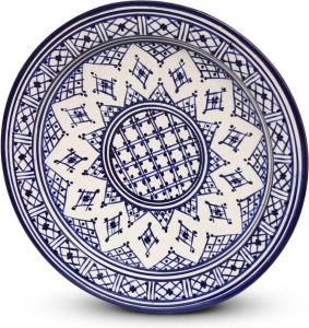 Safaary Marokkaanse Bord Blauw Zerbia Ø 35 x 5cm