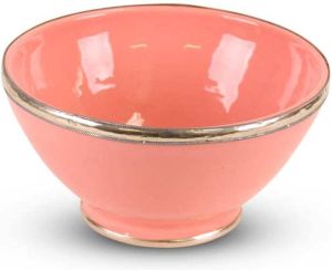 Safaary Marokkaanse Kom Roze met Metaal Ø 15 x 8cm