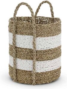 Safaary Rieten Mand van Zeegras Wit Vue Bali-Ø 26 x 29cm