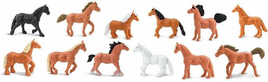 Shoppartners Safari Speelfigurenset Horses Junior Bruin zwart wit 12-delig