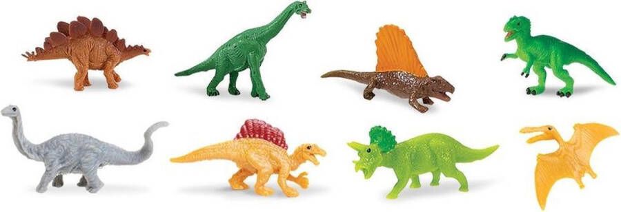 WAYS_ Safari Mini-figuren Good Luck Dino 2 Cm Rubber 8 Stuks