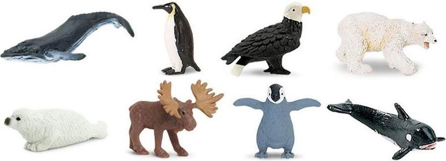 WAYS Safari Mini-figuren Good Luck Noordpool Rubber 2 Cm 8-delig
