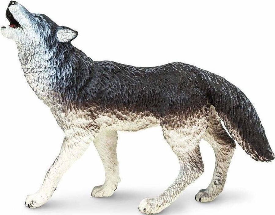 Shoppartners Safari Speeldier Wolf Junior 9 5 X 7 Cm Zwart grijs