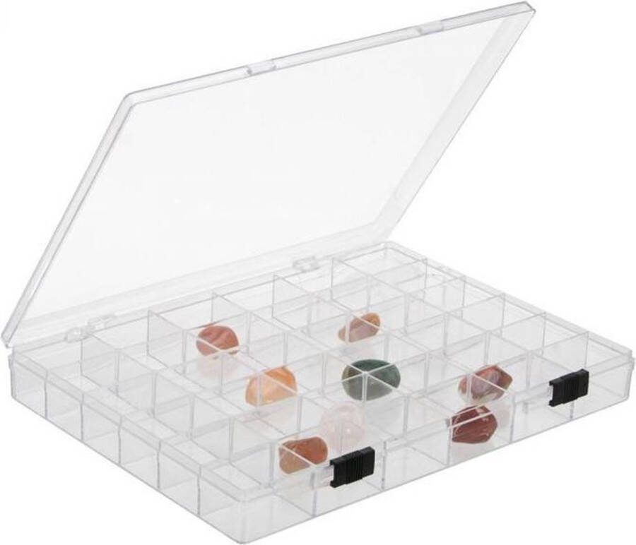 Safe Acrylglas opbergbox met 36 vakken vitrine 24 5 x 19 x 3 cm