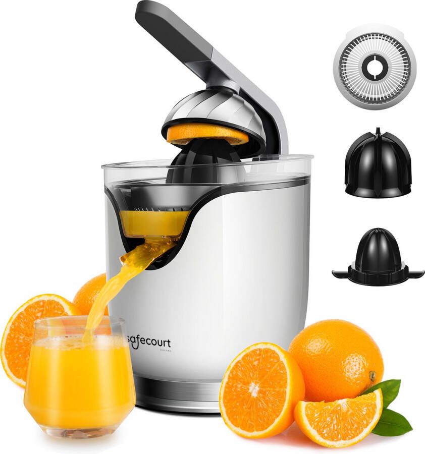 Safecourt Kitchen Elektrische Citruspers Efficiënte Sinaasappelpers Krachtig en snel Wit