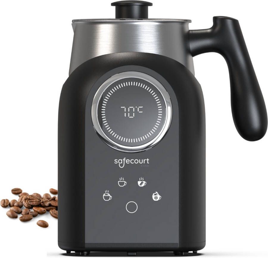 Safecourt Kitchen Melkopschuimer digitaal Uitneembare kan 4-in-1 BPA-vrij Zwart 400 ML