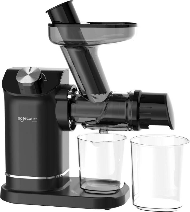 Safecourt Kitchen Slowjuicer Juicer Groenten en Fruitpers 300ml Zwart