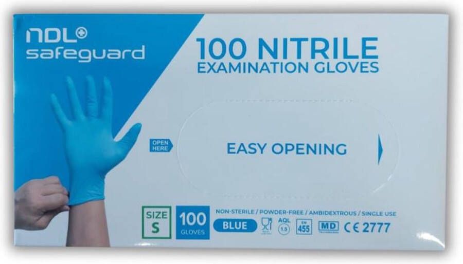 SafeGuard medische nitrile wegwerphandschoenen blauw maat L EN374 EN420 -EN455