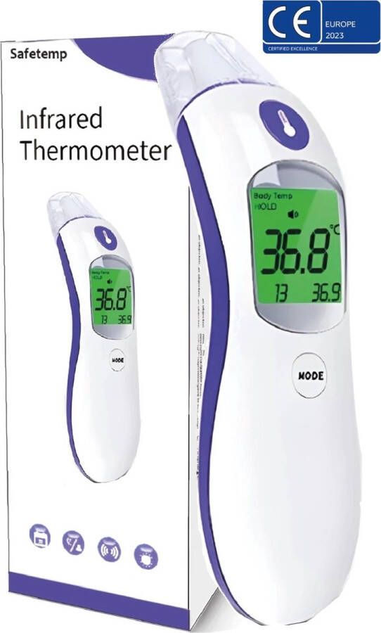 Safetemp Pro Voorhoofd thermometer Oor thermometer Lichaamsthermometer Volwassenen Baby thermometer lichaam Koortsthermometer