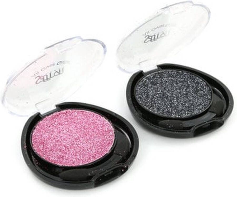 Saffron All Over Glitter Oogschaduw Black & Pink (2 Stuks)